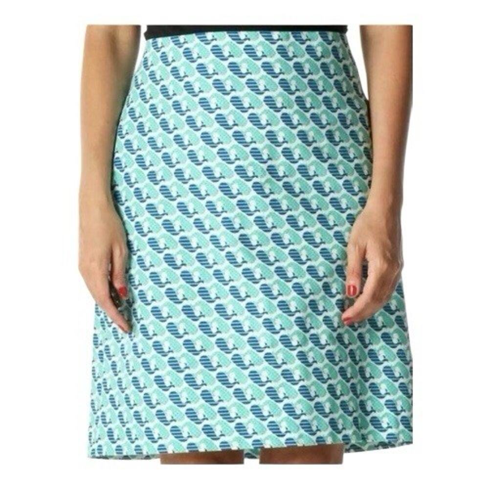 Talbots Whale Print Cotton Pencil Skirt Sz 8